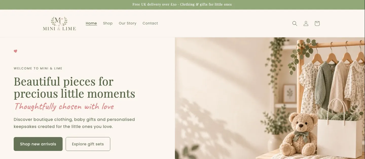 Mini & Lime homepage